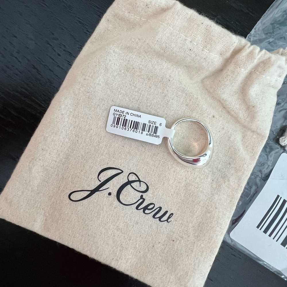 NEW J. Crew Sculptured Orb Silver Mirror Ring Size 6 - Picture 11 of 16